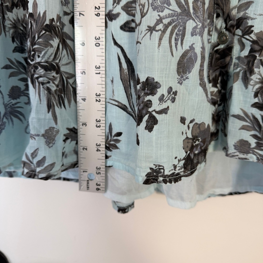 Anthropologie Lavinia Embroidered Blue White Floral Cotton Shirt Dress Size 8 - Picture 9 of 9